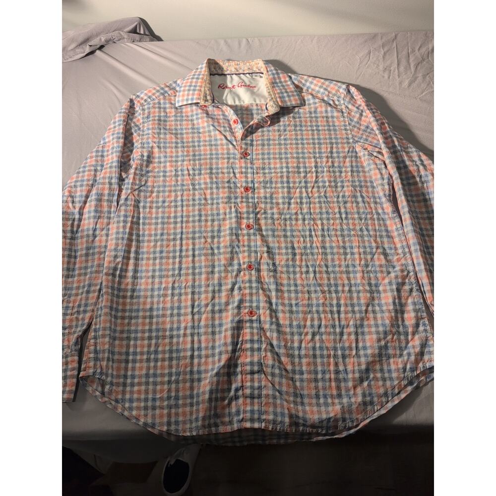 Robert Graham Large Multicolored Long Sleeve Shirt Flip Cuff